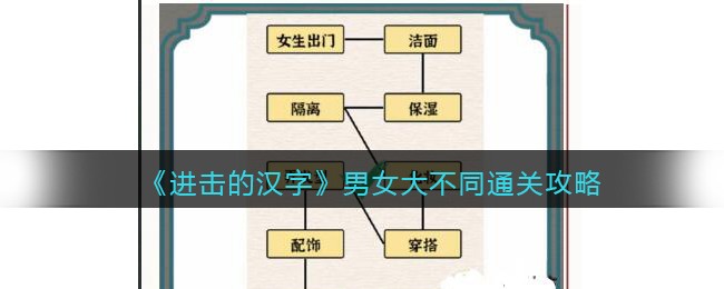 《进击的汉字》男女大不同关卡通关方法