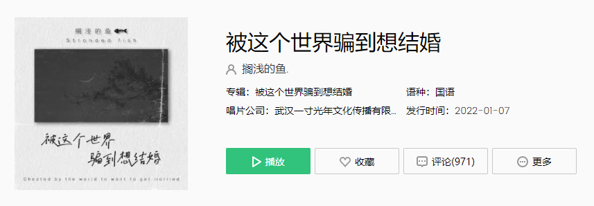 《抖音》被这个世界骗到想结婚抬头却发现没有对的人是什么歌