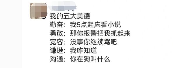 网络用语我的五大美德是什么梗