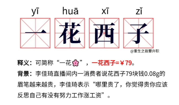 网络用语一花西子是什么梗