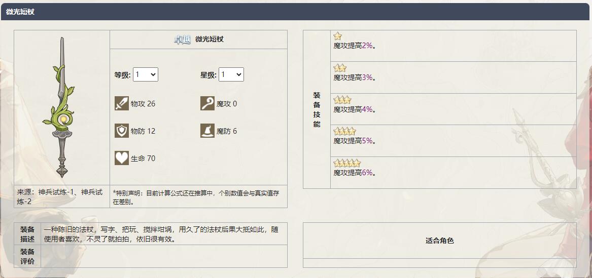 《铃兰之剑为这和平的世界》微光短杖武器介绍