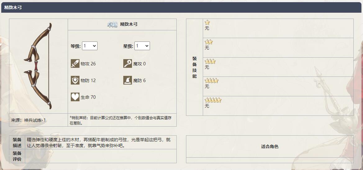 《铃兰之剑为这和平的世界》精致木弓武器介绍