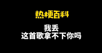 网络用语我丢这首歌拿不下你吗是什么梗