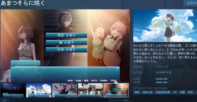 《天空之恋》Steam页面上线 暂不支持中文