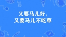 网络用语又要马儿好又要马儿不吃草是什么梗